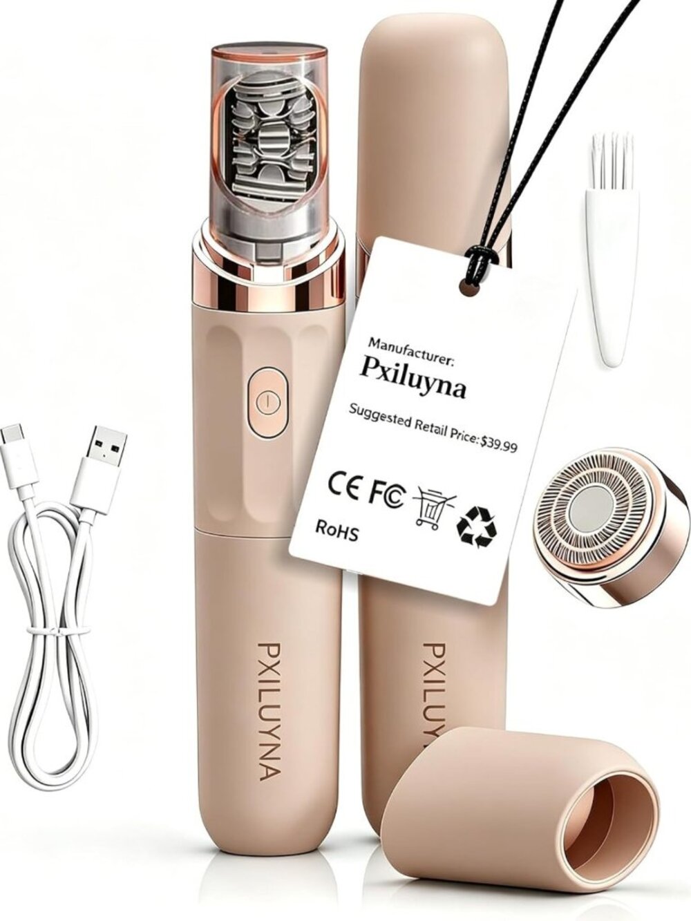 2-in-1 Rechargeable Face & Bikini Epilator Hair Remover for Coarse & Fine Hair